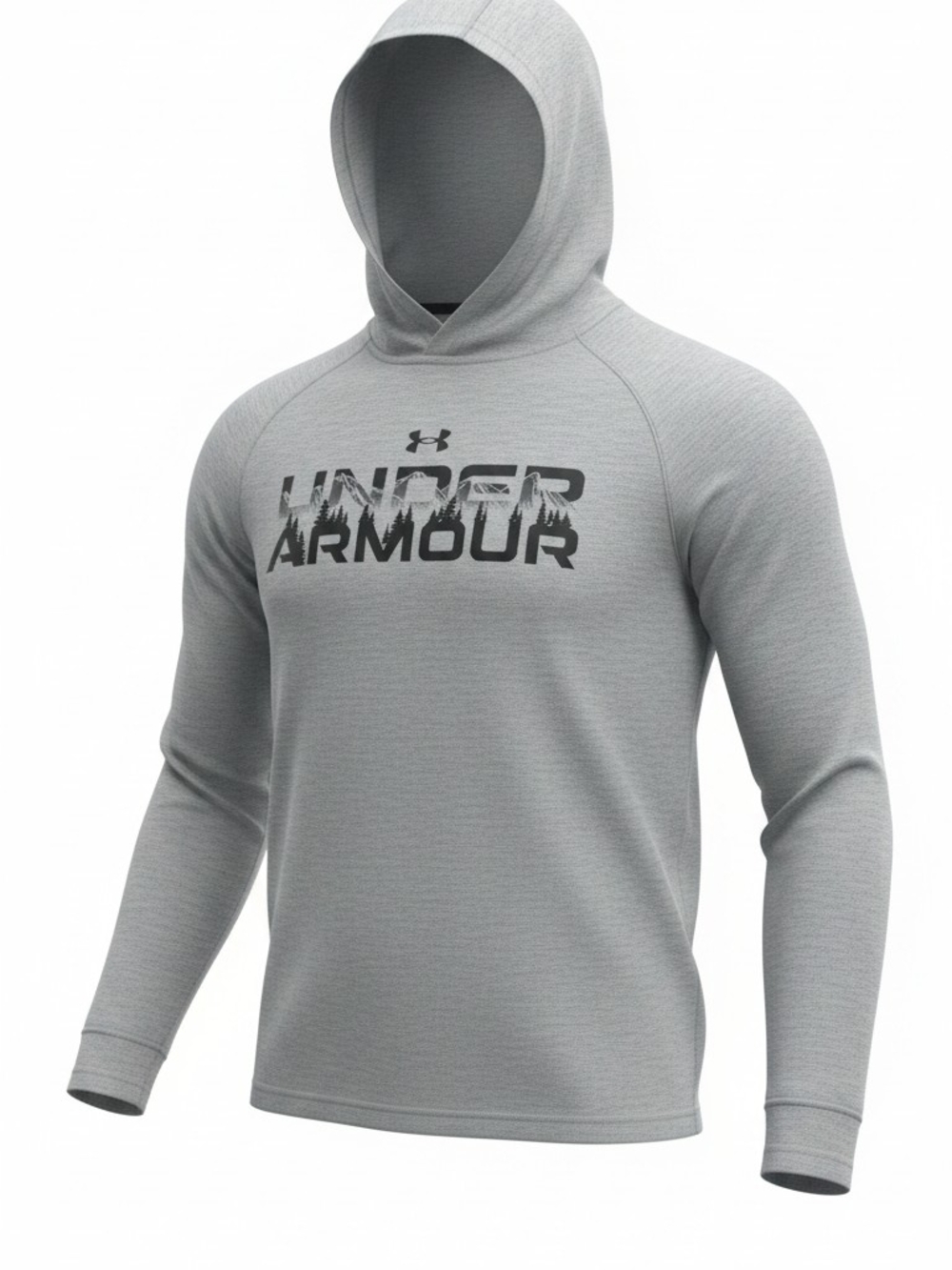 Under Armour Men’s Light Gray Hooded Logo Pullover